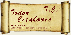 Todor Čitaković vizit kartica
